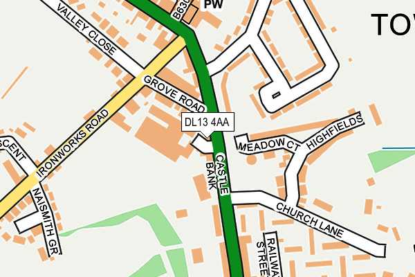 DL13 4AA map - OS OpenMap – Local (Ordnance Survey) DL13 4AA map - OS OpenMap – Local (Ordnance Survey)