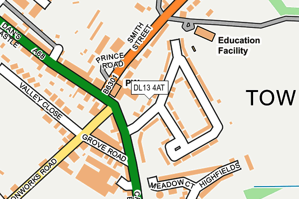 DL13 4AT map - OS OpenMap – Local (Ordnance Survey) DL13 4AT map - OS OpenMap – Local (Ordnance Survey)