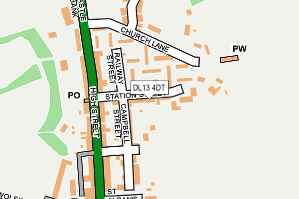 DL13 4DT map - OS OpenMap – Local (Ordnance Survey) DL13 4DT map - OS OpenMap – Local (Ordnance Survey)