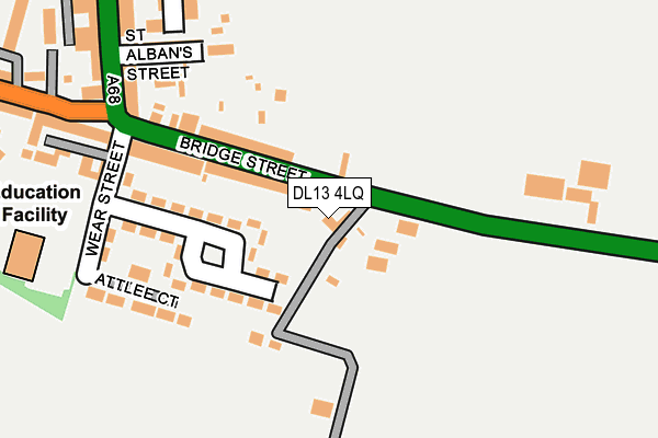 DL13 4LQ map - OS OpenMap – Local (Ordnance Survey) DL13 4LQ map - OS OpenMap – Local (Ordnance Survey)