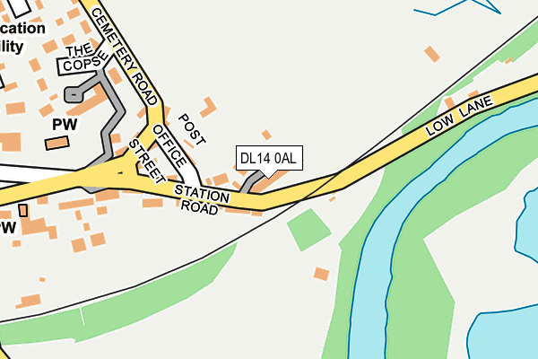 DL14 0AL map - OS OpenMap – Local (Ordnance Survey) DL14 0AL map - OS OpenMap – Local (Ordnance Survey)