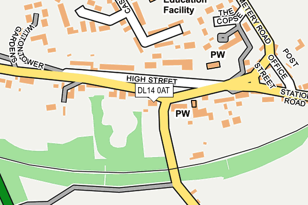 DL14 0AT map - OS OpenMap – Local (Ordnance Survey) DL14 0AT map - OS OpenMap – Local (Ordnance Survey)