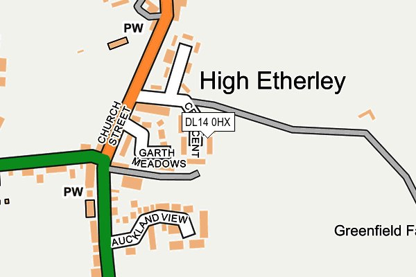 DL14 0HX map - OS OpenMap – Local (Ordnance Survey) DL14 0HX map - OS OpenMap – Local (Ordnance Survey)