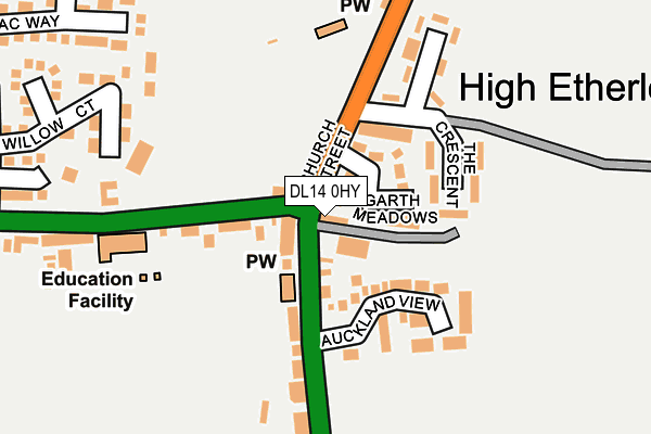 DL14 0HY map - OS OpenMap – Local (Ordnance Survey) DL14 0HY map - OS OpenMap – Local (Ordnance Survey)