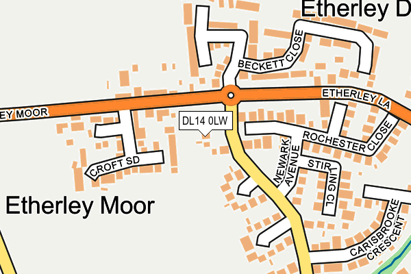 DL14 0LW map - OS OpenMap – Local (Ordnance Survey) DL14 0LW map - OS OpenMap – Local (Ordnance Survey)