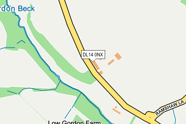 DL14 0NX map - OS OpenMap – Local (Ordnance Survey) DL14 0NX map - OS OpenMap – Local (Ordnance Survey)