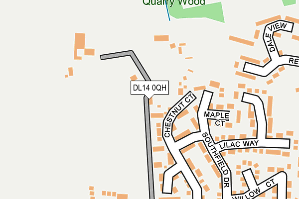 DL14 0QH map - OS OpenMap – Local (Ordnance Survey) DL14 0QH map - OS OpenMap – Local (Ordnance Survey)