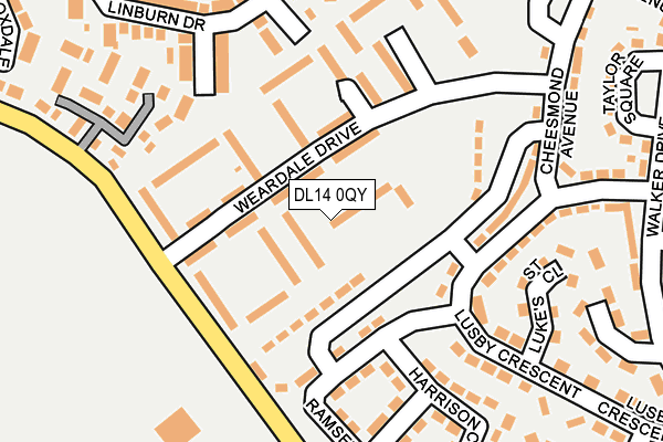 DL14 0QY map - OS OpenMap – Local (Ordnance Survey) DL14 0QY map - OS OpenMap – Local (Ordnance Survey)