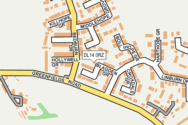 DL14 0RZ map - OS OpenMap – Local (Ordnance Survey) DL14 0RZ map - OS OpenMap – Local (Ordnance Survey)