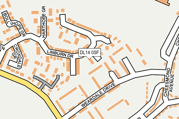 DL14 0SF map - OS OpenMap – Local (Ordnance Survey) DL14 0SF map - OS OpenMap – Local (Ordnance Survey)