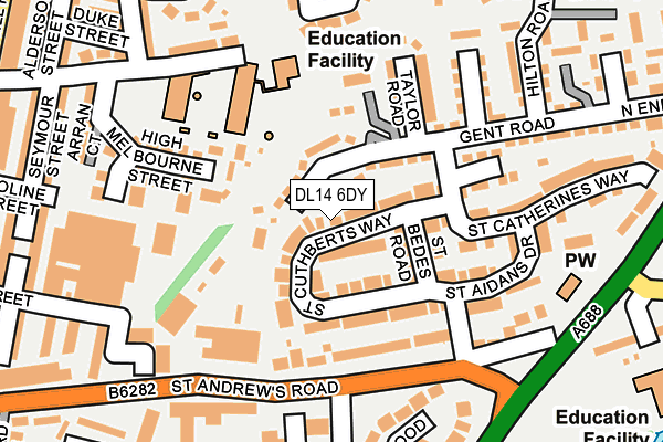 DL14 6DY map - OS OpenMap – Local (Ordnance Survey) DL14 6DY map - OS OpenMap – Local (Ordnance Survey)