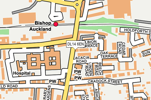 DL14 6EN map - OS OpenMap – Local (Ordnance Survey)