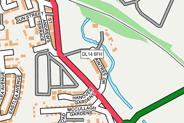 DL14 6FH map - OS OpenMap – Local (Ordnance Survey) DL14 6FH map - OS OpenMap – Local (Ordnance Survey)