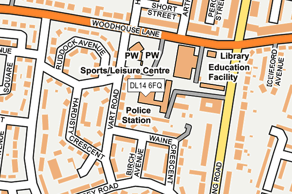 DL14 6FQ map - OS OpenMap – Local (Ordnance Survey) DL14 6FQ map - OS OpenMap – Local (Ordnance Survey)