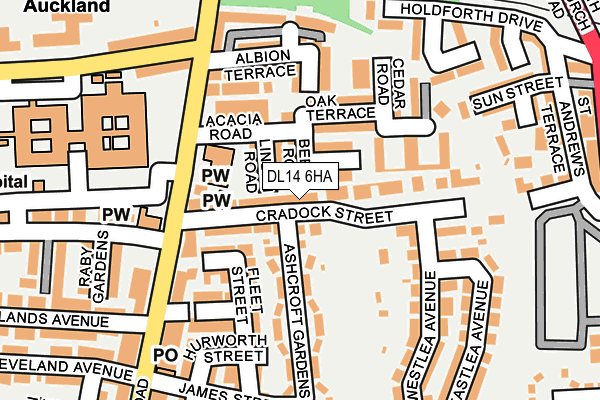 DL14 6HA map - OS OpenMap – Local (Ordnance Survey) DL14 6HA map - OS OpenMap – Local (Ordnance Survey)