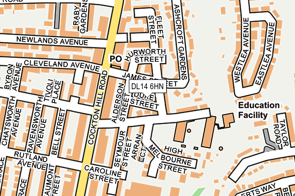 DL14 6HN map - OS OpenMap – Local (Ordnance Survey) DL14 6HN map - OS OpenMap – Local (Ordnance Survey)