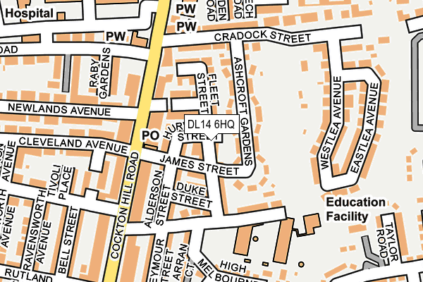 DL14 6HQ map - OS OpenMap – Local (Ordnance Survey) DL14 6HQ map - OS OpenMap – Local (Ordnance Survey)