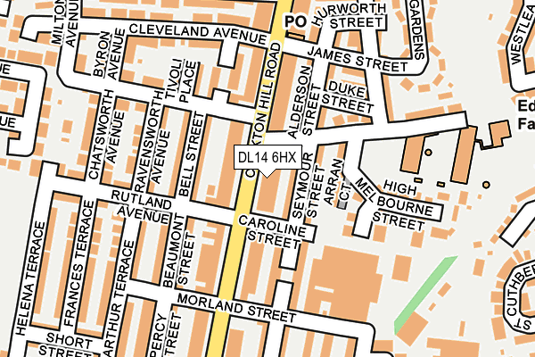 DL14 6HX map - OS OpenMap – Local (Ordnance Survey) DL14 6HX map - OS OpenMap – Local (Ordnance Survey)
