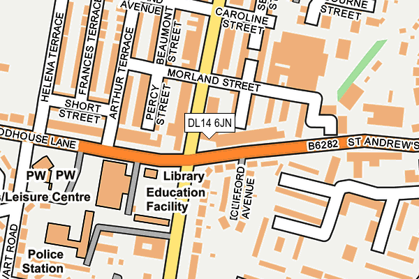 DL14 6JN map - OS OpenMap – Local (Ordnance Survey) DL14 6JN map - OS OpenMap – Local (Ordnance Survey)