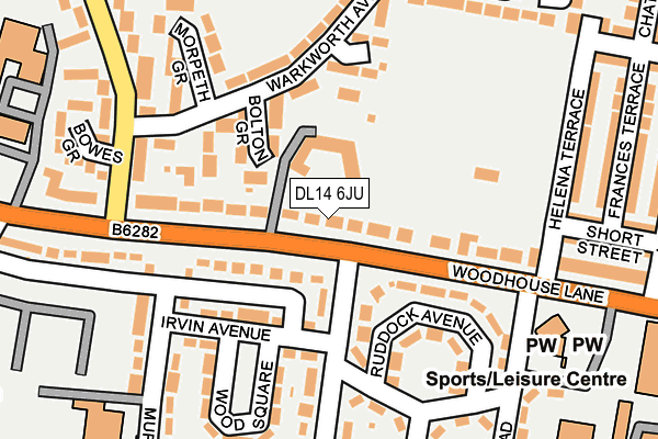 DL14 6JU map - OS OpenMap – Local (Ordnance Survey) DL14 6JU map - OS OpenMap – Local (Ordnance Survey)