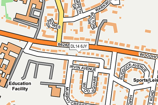 DL14 6JY map - OS OpenMap – Local (Ordnance Survey) DL14 6JY map - OS OpenMap – Local (Ordnance Survey)