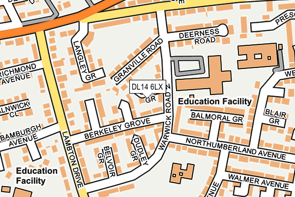 DL14 6LX map - OS OpenMap – Local (Ordnance Survey) DL14 6LX map - OS OpenMap – Local (Ordnance Survey)