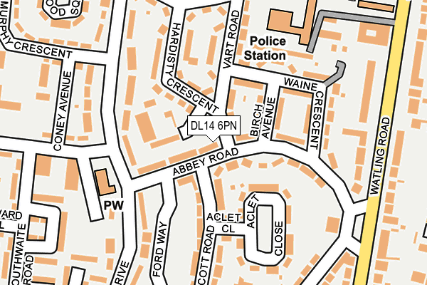 DL14 6PN map - OS OpenMap – Local (Ordnance Survey) DL14 6PN map - OS OpenMap – Local (Ordnance Survey)