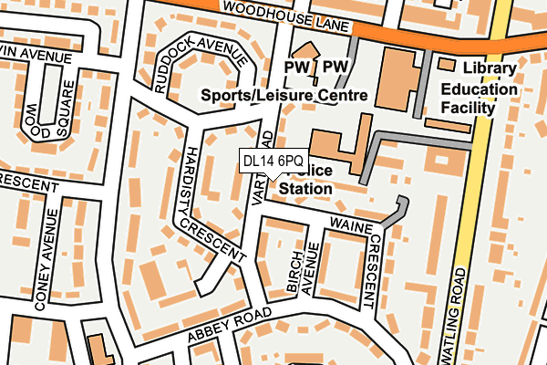 DL14 6PQ map - OS OpenMap – Local (Ordnance Survey) DL14 6PQ map - OS OpenMap – Local (Ordnance Survey)