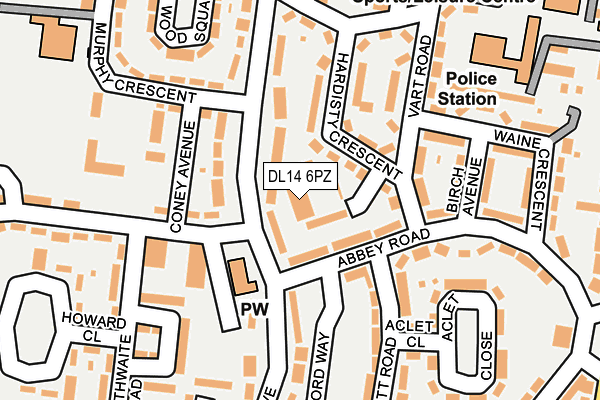 DL14 6PZ map - OS OpenMap – Local (Ordnance Survey) DL14 6PZ map - OS OpenMap – Local (Ordnance Survey)