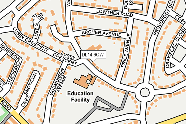 DL14 6QW map - OS OpenMap – Local (Ordnance Survey) DL14 6QW map - OS OpenMap – Local (Ordnance Survey)