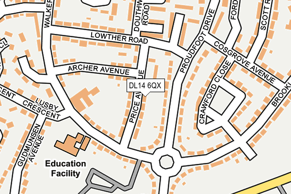 DL14 6QX map - OS OpenMap – Local (Ordnance Survey) DL14 6QX map - OS OpenMap – Local (Ordnance Survey)