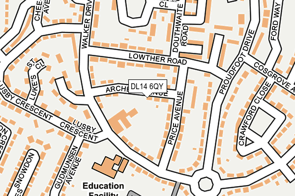 DL14 6QY map - OS OpenMap – Local (Ordnance Survey) DL14 6QY map - OS OpenMap – Local (Ordnance Survey)