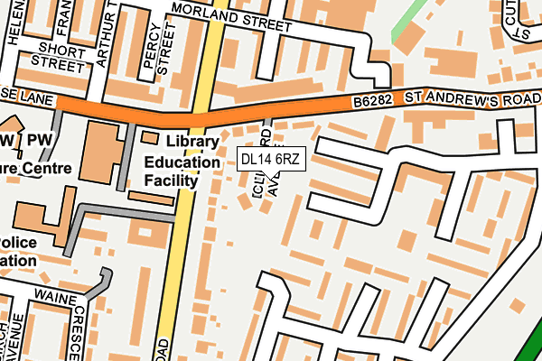 DL14 6RZ map - OS OpenMap – Local (Ordnance Survey) DL14 6RZ map - OS OpenMap – Local (Ordnance Survey)