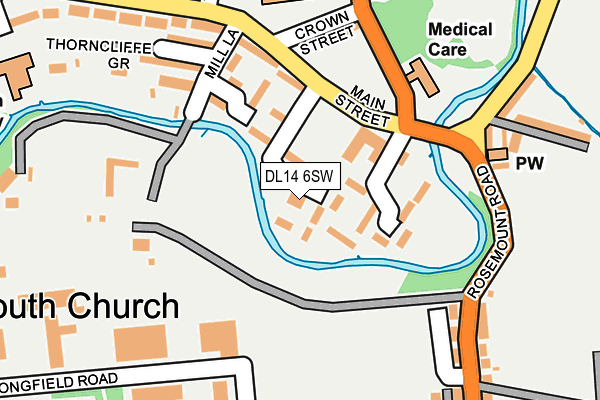 DL14 6SW map - OS OpenMap – Local (Ordnance Survey) DL14 6SW map - OS OpenMap – Local (Ordnance Survey)