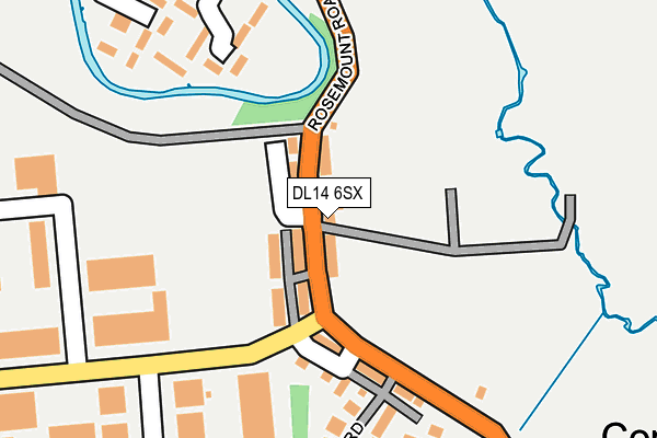 DL14 6SX map - OS OpenMap – Local (Ordnance Survey) DL14 6SX map - OS OpenMap – Local (Ordnance Survey)