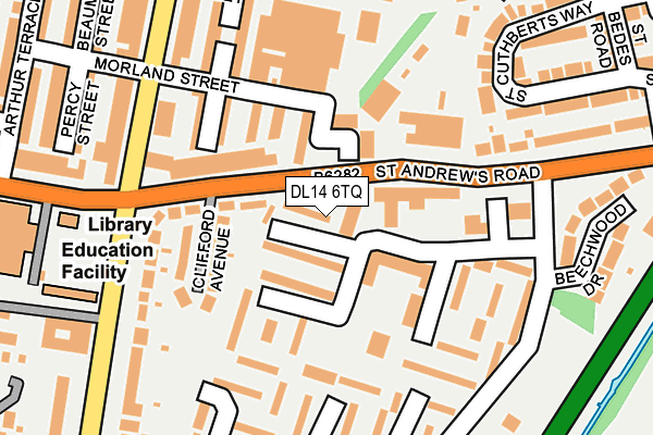 DL14 6TQ map - OS OpenMap – Local (Ordnance Survey) DL14 6TQ map - OS OpenMap – Local (Ordnance Survey)
