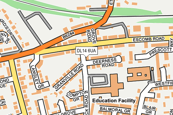 DL14 6UA map - OS OpenMap – Local (Ordnance Survey) DL14 6UA map - OS OpenMap – Local (Ordnance Survey)