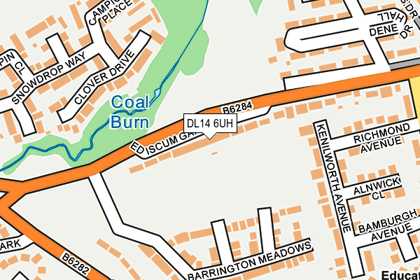 DL14 6UH map - OS OpenMap – Local (Ordnance Survey) DL14 6UH map - OS OpenMap – Local (Ordnance Survey)