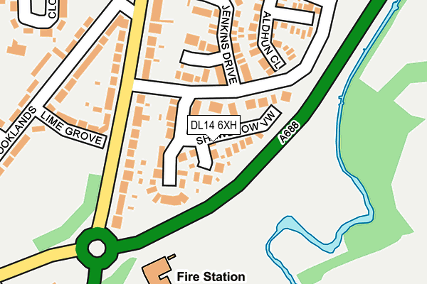 DL14 6XH map - OS OpenMap – Local (Ordnance Survey) DL14 6XH map - OS OpenMap – Local (Ordnance Survey)