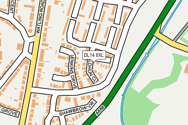 DL14 6XL map - OS OpenMap – Local (Ordnance Survey) DL14 6XL map - OS OpenMap – Local (Ordnance Survey)
