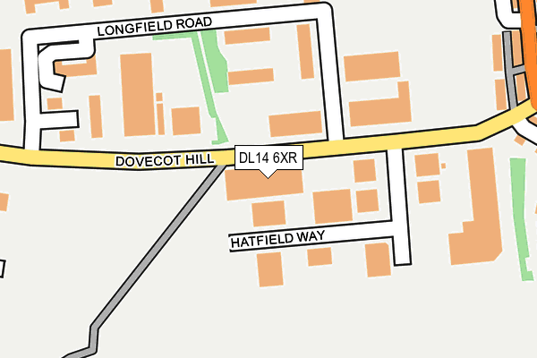 DL14 6XR map - OS OpenMap – Local (Ordnance Survey) DL14 6XR map - OS OpenMap – Local (Ordnance Survey)