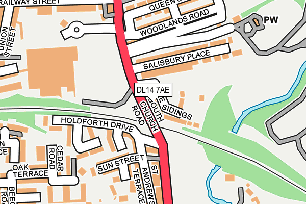 DL14 7AE map - OS OpenMap – Local (Ordnance Survey) DL14 7AE map - OS OpenMap – Local (Ordnance Survey)