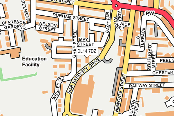 DL14 7DZ map - OS OpenMap – Local (Ordnance Survey) DL14 7DZ map - OS OpenMap – Local (Ordnance Survey)