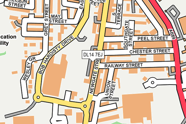 DL14 7EJ map - OS OpenMap – Local (Ordnance Survey) DL14 7EJ map - OS OpenMap – Local (Ordnance Survey)