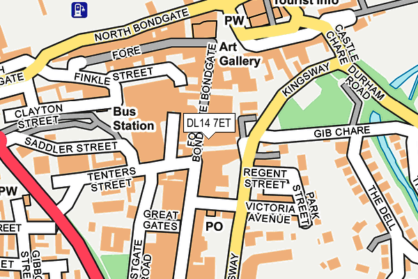 DL14 7ET map - OS OpenMap – Local (Ordnance Survey) DL14 7ET map - OS OpenMap – Local (Ordnance Survey)
