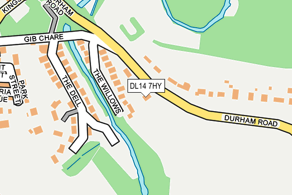 DL14 7HY map - OS OpenMap – Local (Ordnance Survey) DL14 7HY map - OS OpenMap – Local (Ordnance Survey)