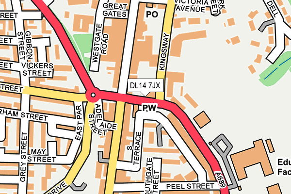 DL14 7JX map - OS OpenMap – Local (Ordnance Survey) DL14 7JX map - OS OpenMap – Local (Ordnance Survey)