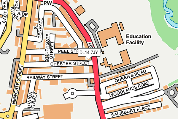 DL14 7JY map - OS OpenMap – Local (Ordnance Survey) DL14 7JY map - OS OpenMap – Local (Ordnance Survey)