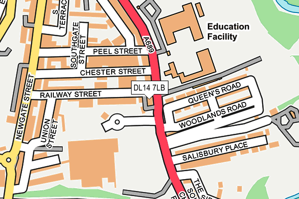 DL14 7LB map - OS OpenMap – Local (Ordnance Survey) DL14 7LB map - OS OpenMap – Local (Ordnance Survey)