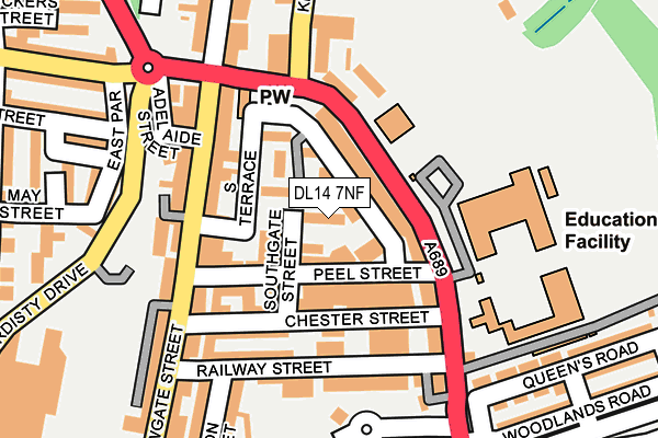 DL14 7NF map - OS OpenMap – Local (Ordnance Survey) DL14 7NF map - OS OpenMap – Local (Ordnance Survey)
